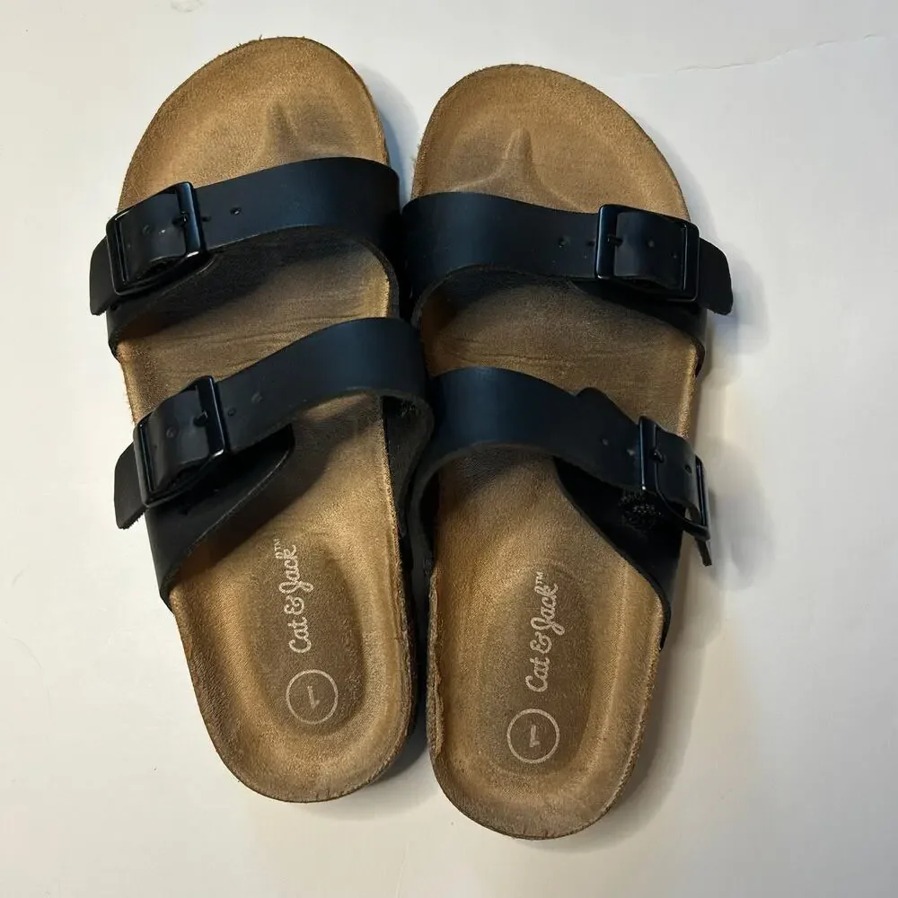 Cat & Jack Girls Black Sandals 1